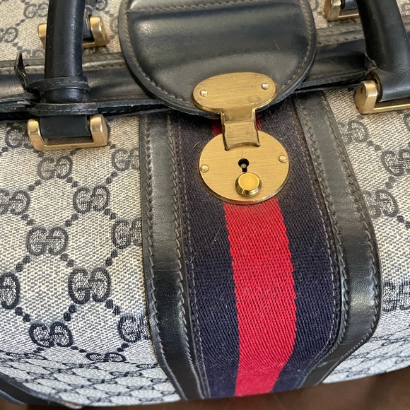 Gucci Bags Vintage Gucci Train Case Luggage Authentic Navy Blue And